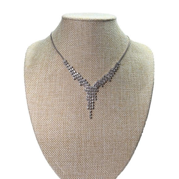 VINTAGE Claire's Silver Tone Graduated Chandelier Necklace - Picture 6 of 6